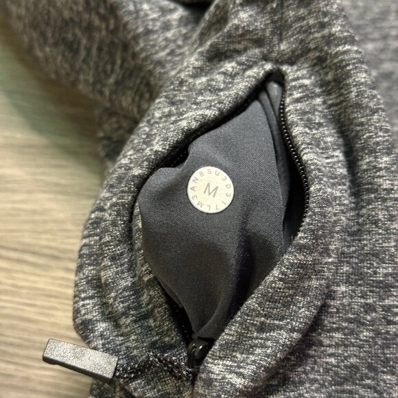 Lululemon Men's Surge Warm 1/2 Zip - Black/White - Picture 6 of 8